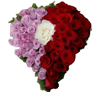 Cuore piccolo di rose e105 Cuore per funerale piccolo